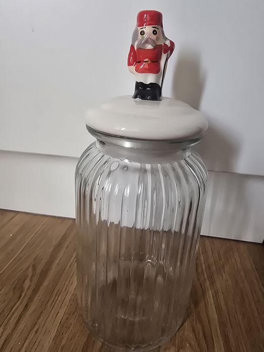 Borcan sticlă Crăciun pentru bomboane/diverse