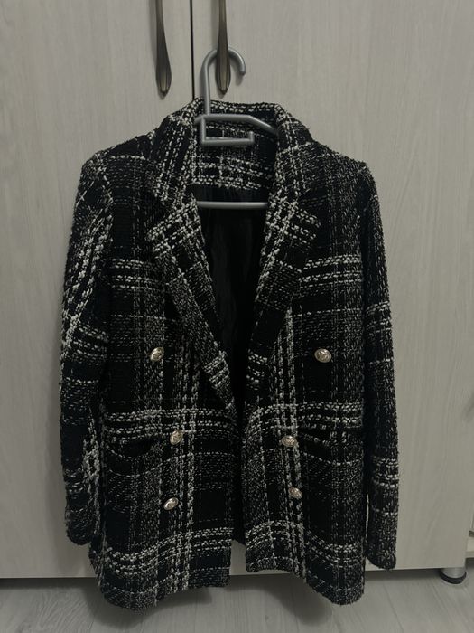 Пиджак длинная твидовая