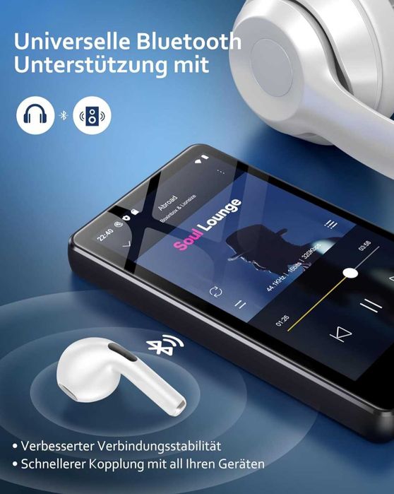 AGXOV 80GB MP3 плейър с WiFi и Bluetooth 4.02-инчов MP4 плейър