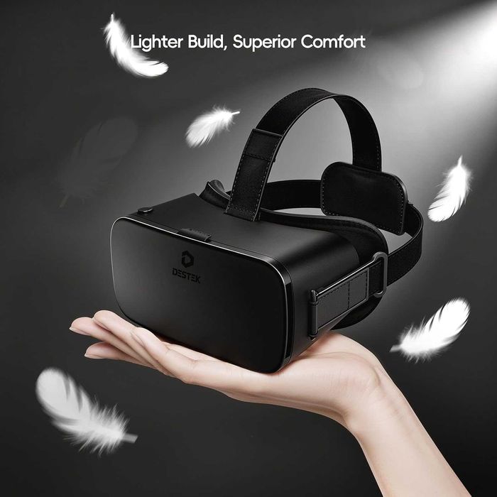 DESTEK V5 VR слушалки за телефон, 110°FOV HD антисини лещи за защита на очите