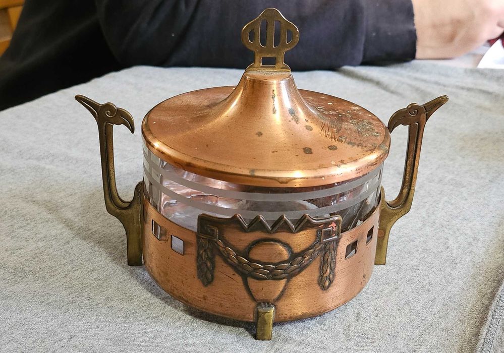 Антикварна медна захарница ГДР