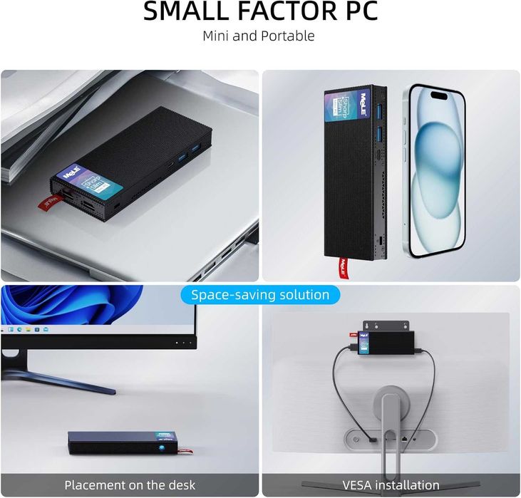 Карманный Мини ПК MeLE PCG02 Pro Fanless Mini PC Stick N100 8/128GB