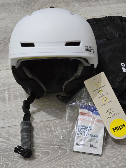 Cască ski/snowboard OutdoorMaster MIPS albă, mărime S