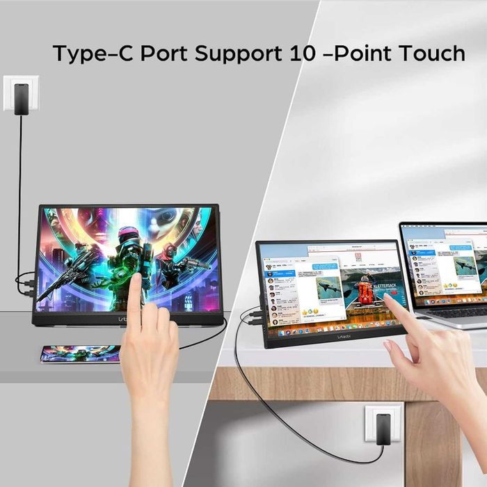 Преносим монитор с тъчскрийн 14-инчов HDR 1080P IPS екран