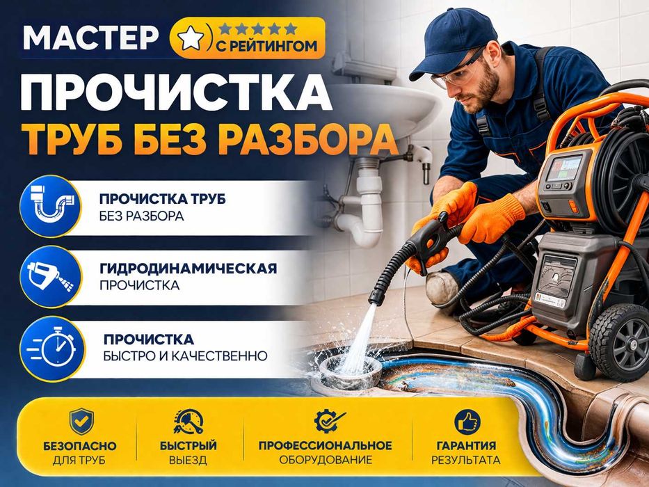 Прочистка канализация Услуги Сантехника Гидродинамическая чистка Засор