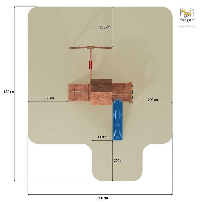 Fungoo 03005 CAROL 3 детска площадка с пързалка и люлка