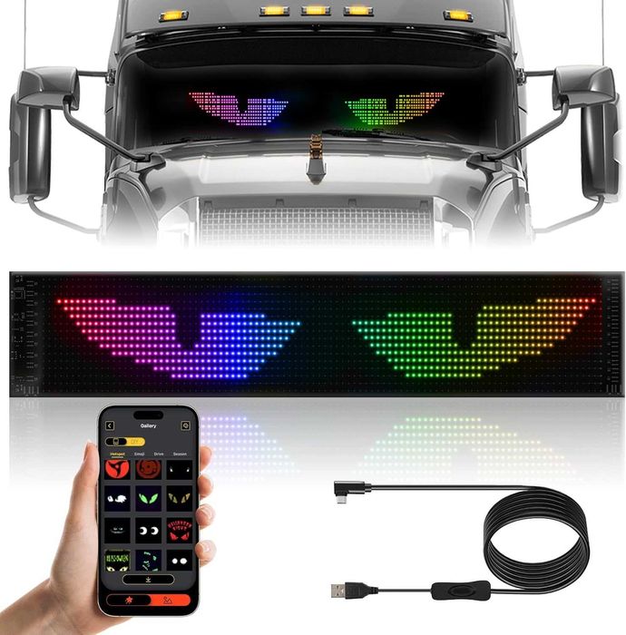 LED Лента С Смарт Контрол За Камион и Кола, 49.2x11см