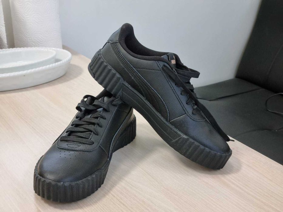 Нови черни кецове Puma от естествена кожа