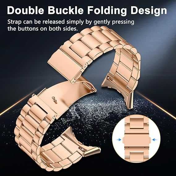 Ремешок для Google Pixel Watch 41 mm, металлический, цвет rose gold
