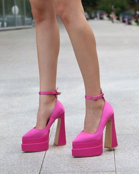 Обувки на ток - циклама сатен 35-40 номер