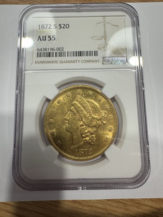 Златна Монета Американски 20 Долара Сертифицирани AU55 NGC PCGS