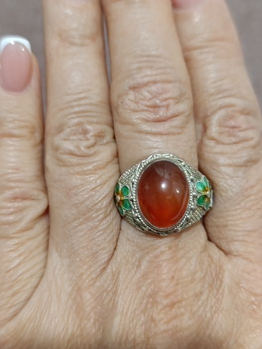 Кольцо с сердоликом. Старый Китай.