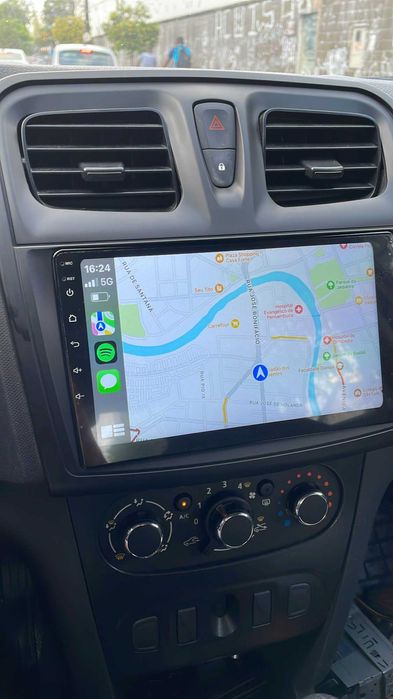Navigație Android 15 Dacia Logan/Sandero 2 – CarPlay, DSP, QLED