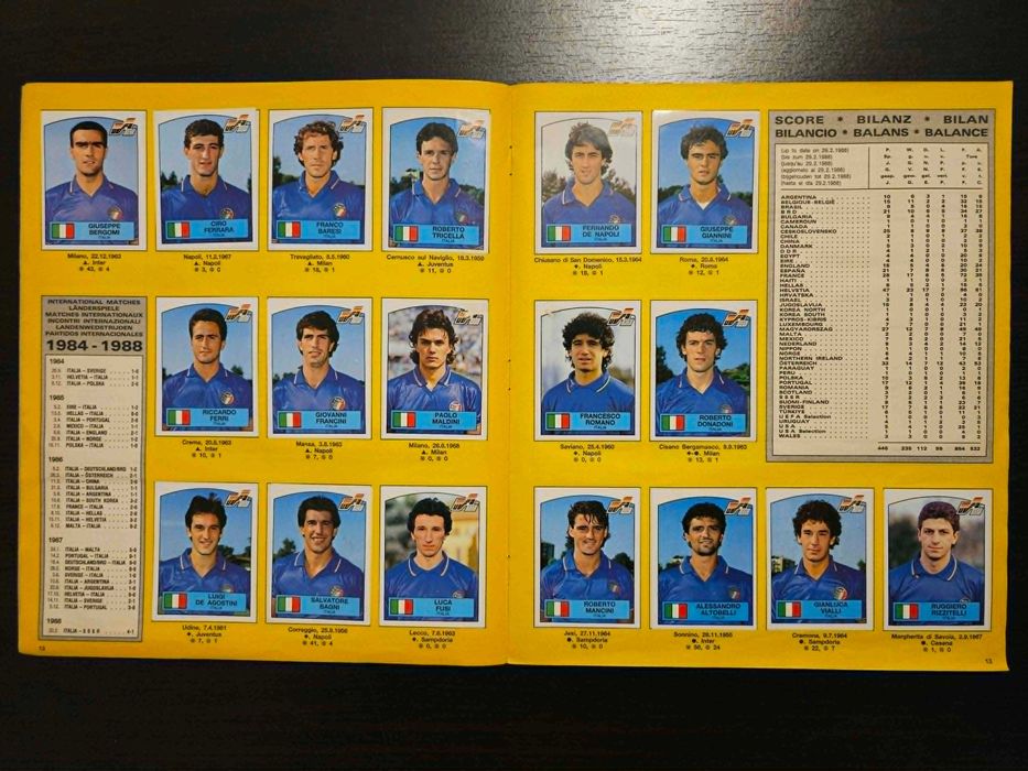 Album Panini Euro 88, complet.