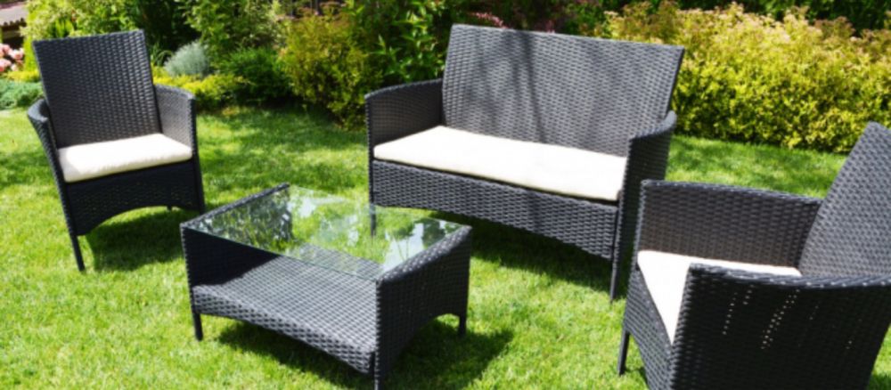 Градински Ратанов Комплект VERANO от 4 Части – Двоен Диван, Маса и 2 Фотьойла