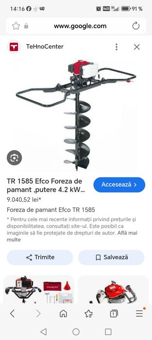 Foreza TR1585R ideala in efectuarea de gaurilor in pamant pentru:gard