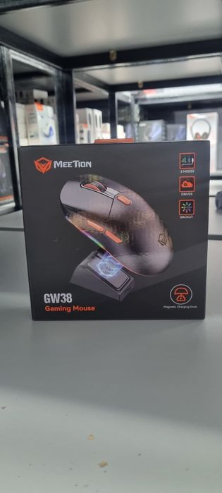 Беспроводная игровая мышь Meetion GW 38 black and white