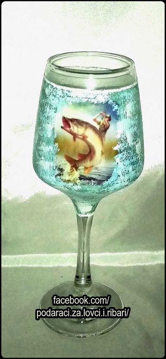 Подарък за рибар- Бутилка (празна) с риболовен мотив