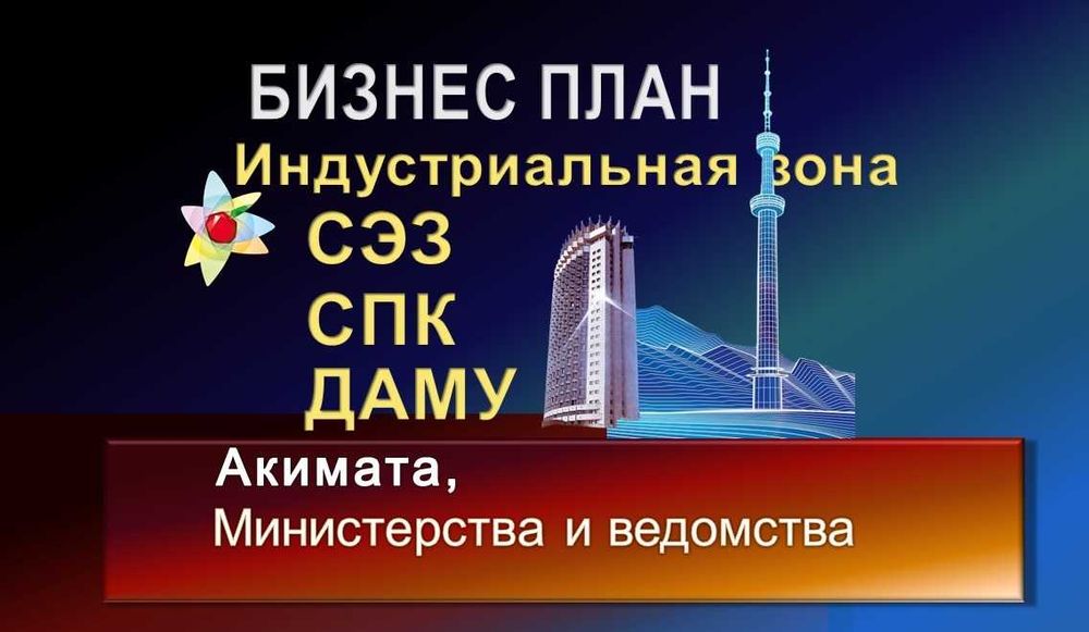 Бизнес-план по Гос программам в Акимат, СЭЗ, СПК, Отраслевые ведомства