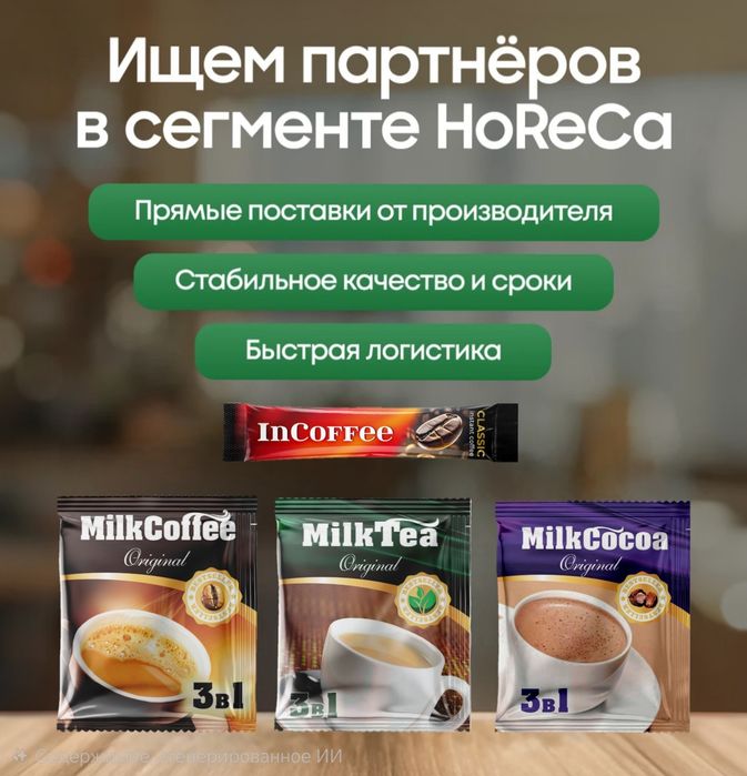 Кофе 3в1, Чай 3в1, Какао 3в1