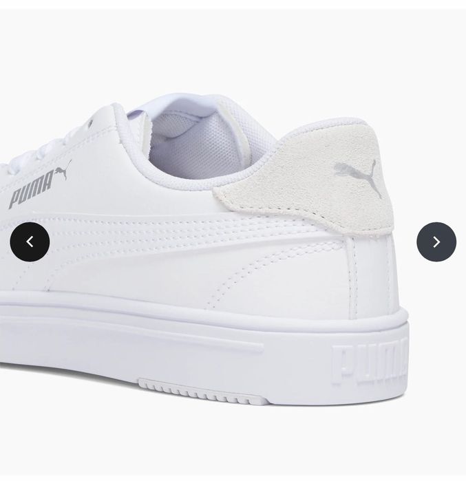 PUMA. Кожаные белые женские кроссовки