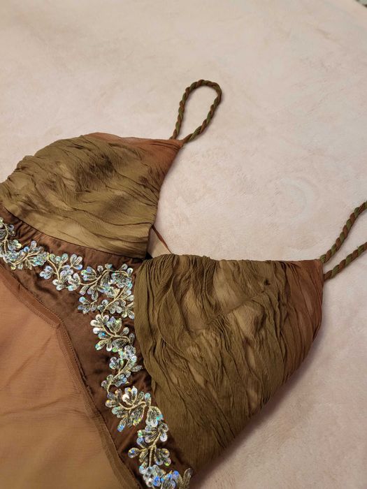 rochie lunga matase naturala 100%, 38, noua, LUX