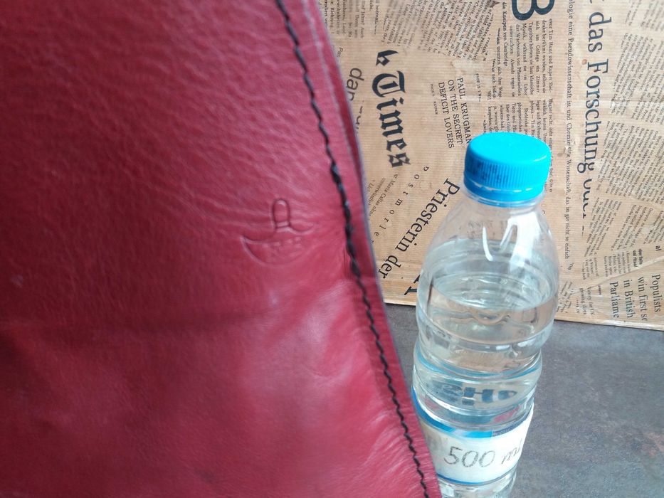 дамска червена чанта,кожена-естествена кожа