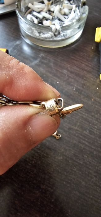 Lanțișor cu cruciuliță  aur 14 k  , 25,5 cm