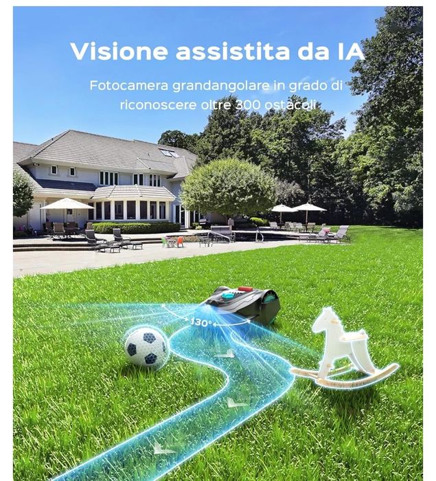 Mașină de tuns iarba robotizată fără fir YARDCARE V3 | Navigație vizuală, DetectareA  obstacolelor, Control prin aplicație, 50 dB, Benzi magnetice