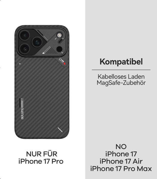 Husă iPhone 17 Pro fibră carbon 1500D ultra-subțire țesut CoolHyper răcire Compatibilă MagSafe – Negru