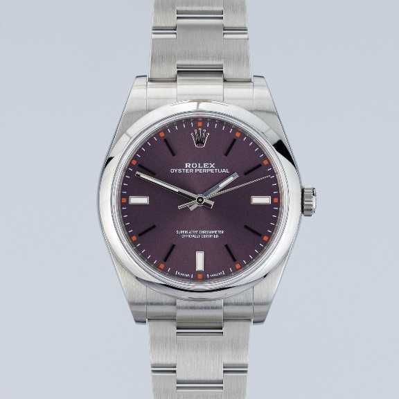 Rolex Oyster Perpetual 39mm 114300 Red Grape dial