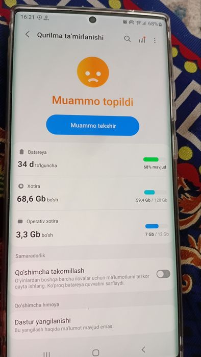 Samsung not 20 ultra sotiladi