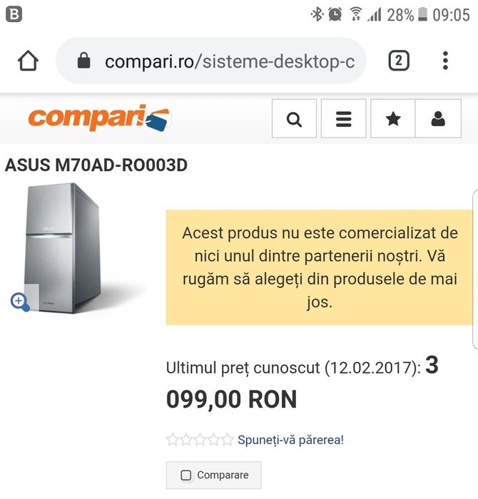 Sistem Desktop PC ASUS M70AD-RO003D cu procesor Intel® Core™ i5-4460