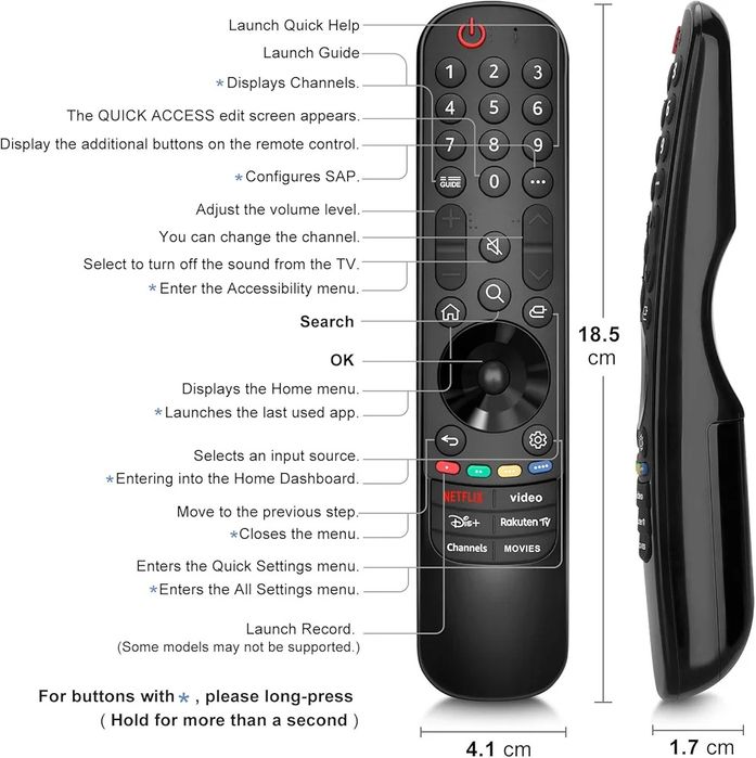 Replacement for LG TV Remote Control