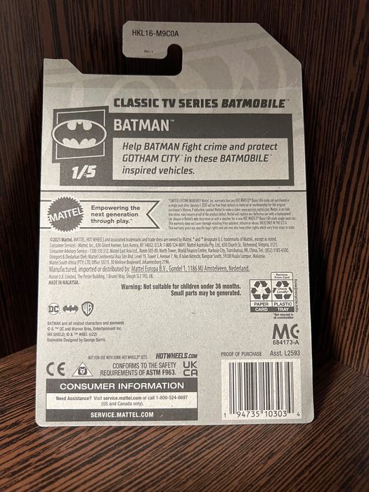 Hot Wheels Classic TV Series Batmobile Super
Treasure Hunt STH