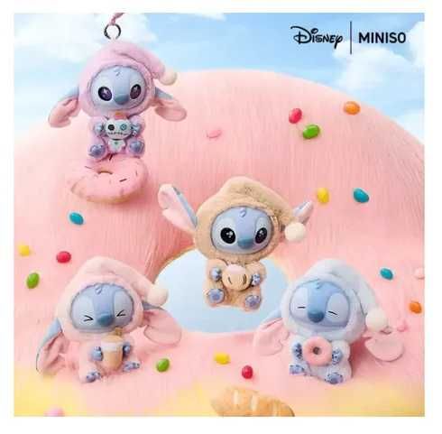 Labubu Stitch Miniso Eat Something Before Sleep, Лабубу Стич Минисо