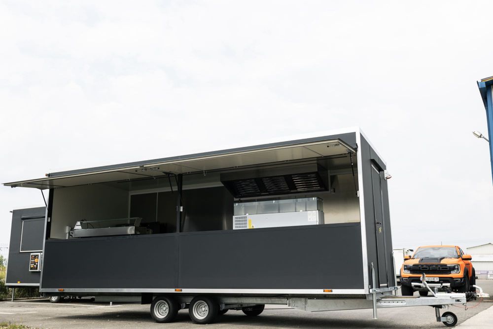 Rulote Comerciale Premium Fast Food Truck Complet Echipate, 6m, Personalizabile, In Stoc Si La Comanda