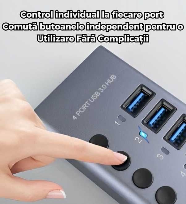 4-в-1 USB 3.0 Хъб PRESTIGE CHARGE® – Алуминиев корпус, 5Gbps трансфер