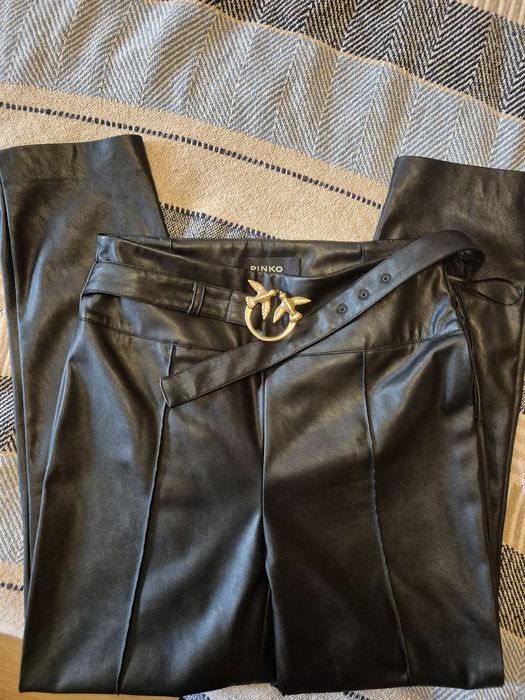 Кожен панталон пинко
