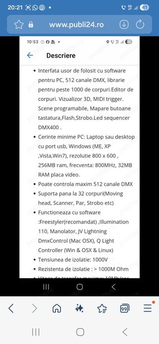 Controller Lumini Mixlight USB-DMX512 Pro