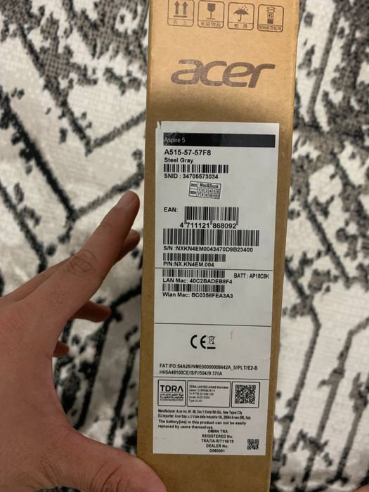 Acer noutbuk sotiladi, holati yangi, kop ishlatilmagan