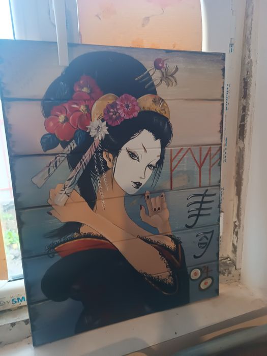 Картина на дереве.