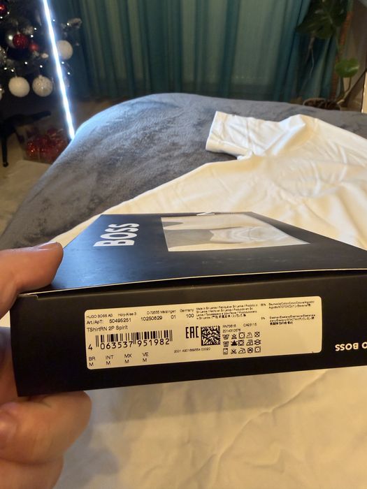 BOSS set 2 tricouri albe cu logo boss pe maneca bumbac M noi