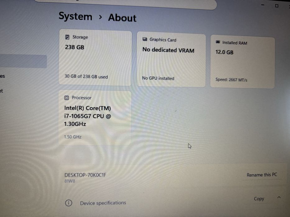 Laptop Lenovo IdeaPad S145-15IIL – Intel i7 Gen 10, 12GB RAM, SSD 512GB NVMe, Win 11 Pro
