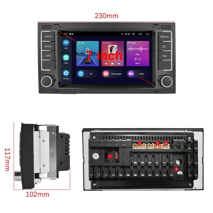 Navigatie Android Dedicata 7Inch, BT, WiFi, VW Touareg T5 Transporter