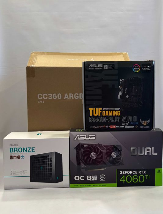 Геймърски компютър AMD Ryzen 5 5600X, RTX 4060 Ti 8GB, 16GB ram