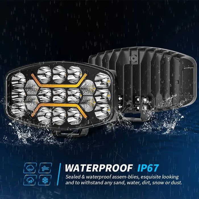 LED мощен диоден фар 12-24V за камиони трактори джипове 10C02