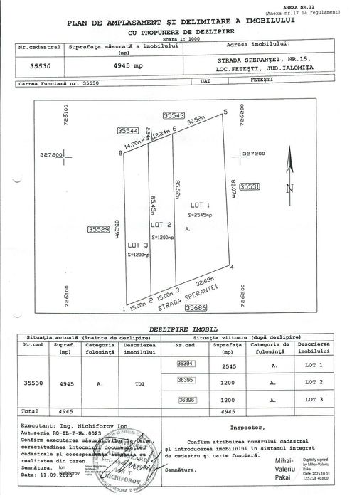 Vind teren intravilan 5000 mp Fetești str. Sperantei nr 15