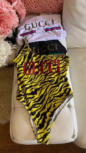 Gucci Women's Natural Fake Logo Front Swimsuit*Цял Бански Гучи ХС,С