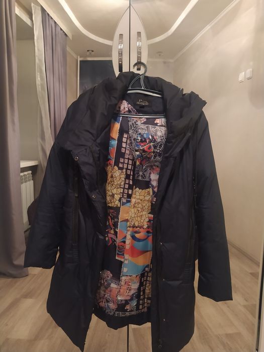 Женский пуховик синий цвет